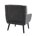 thumbnail image 5 of Modern Soft Linen Accent Chair, Classic Mid-Century Arm Chair With Black Legs, Sofa Chair for Club, Cafe, Living Room, Bed Room, Dark Gray, 5 of 7