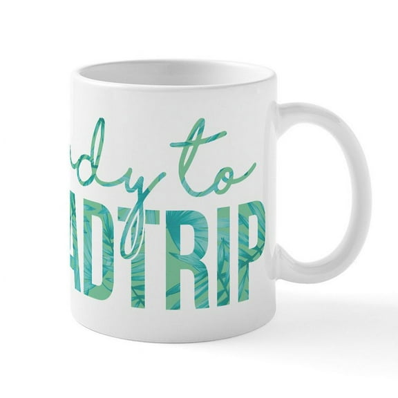 CafePress - Ready To Roadtrip Print - 11 oz Ceramic Mug - Novelty Coffee Tea Cup