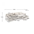 thumbnail image 3 of 112" Oversized Sectional Sofa Cloud Couch for Living Room, Modern Chenille L Shaped Couch, Comfy Boucle Modular Sofa Sleeper with Moveable Ottoman & Memory Foam,Emerald, 3 of 23
