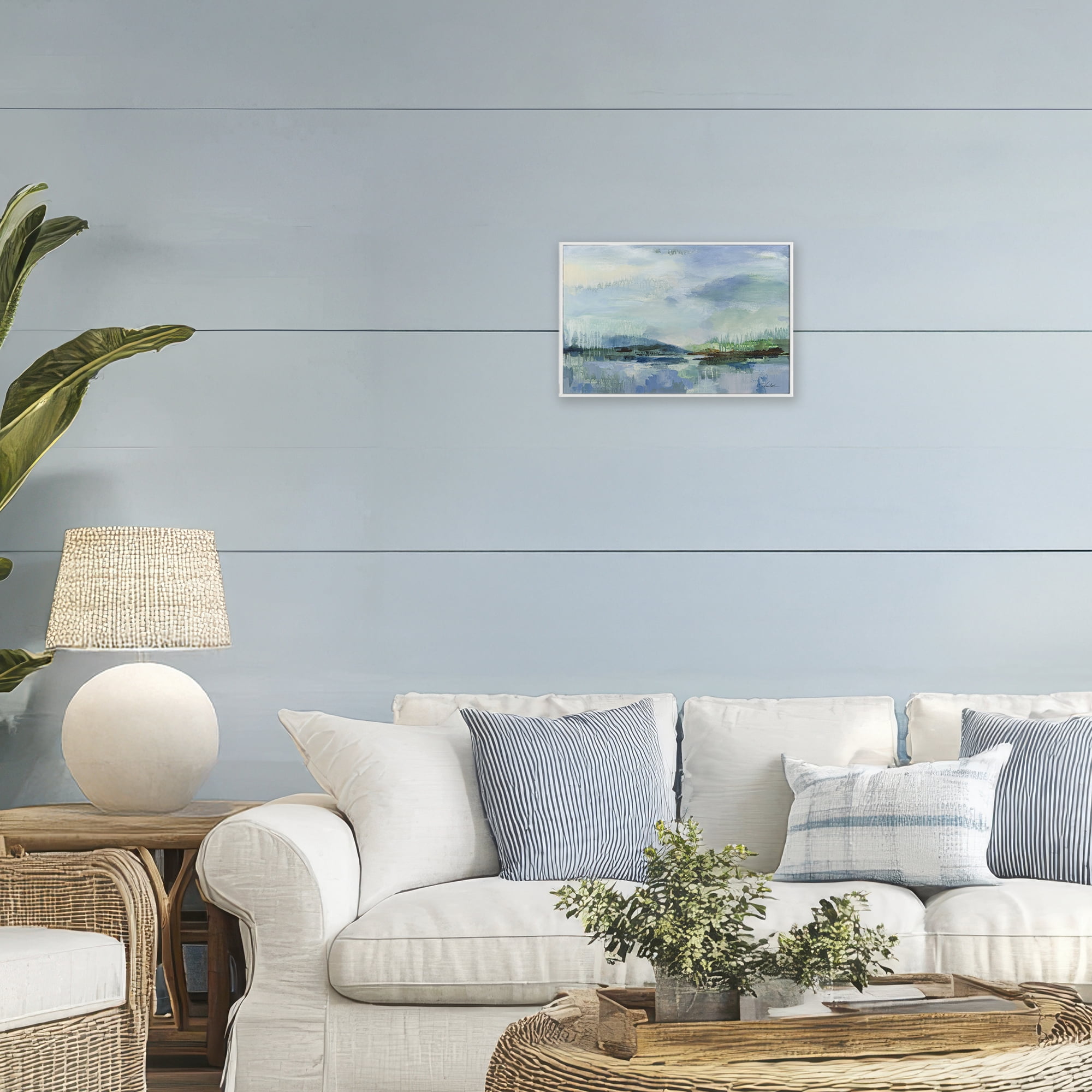 Stupell Industries Rain Over The Lagoon White Framed Giclee Art, design by Silvia Vassileva