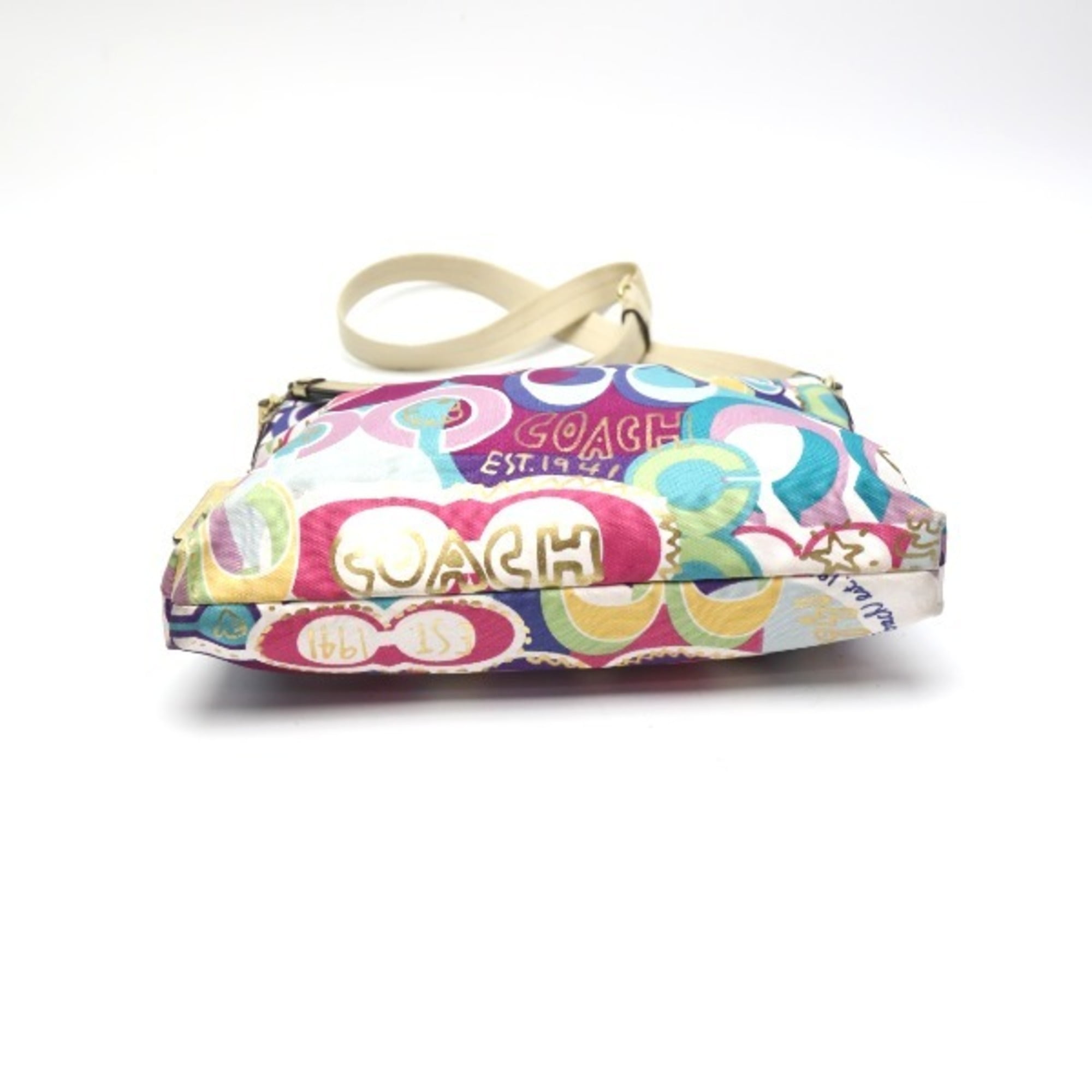 コーチ F19454 ショルダーバッグ マルチカラー  COACH マルチカラー キャンバスレザー Pre-Owned COACH Signature Canvas Leather Multicolor F19454 Coach