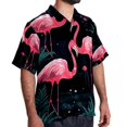thumbnail image 2 of Flamingo Tropical Rainforest Men's Short Sleeve Beach Shirts, Casual Printed Button Down Summer Shirts for Men and Women, 2 of 6