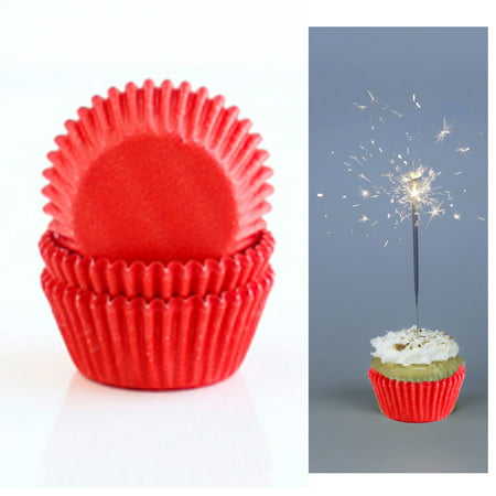 100 X Red Holiday Cupcake Liners Wrapper Cake Muffin Baking Cups Party