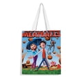 thumbnail image 1 of Cloudy with a Chance of Meatballs Bolso de tela con estampado de lienzo para mujer, bolsa de compras reutilizable y estética, con cremallera interior, regalo para mujer, 35 × 40 cm., 1 of 6