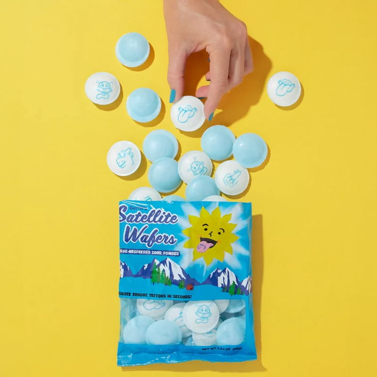 Gerrits Satellite Wafers Blue Raspberry Flavored with Tongue