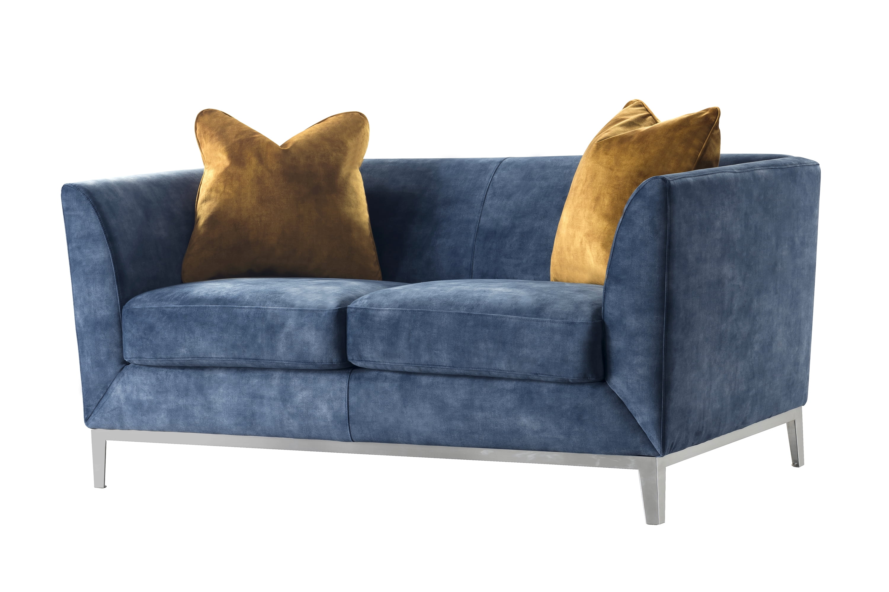 Acanva Luxury Mid-Century Modern Velvet Living Room Sofa, Loveseat, Navy  Blue - Walmart.com