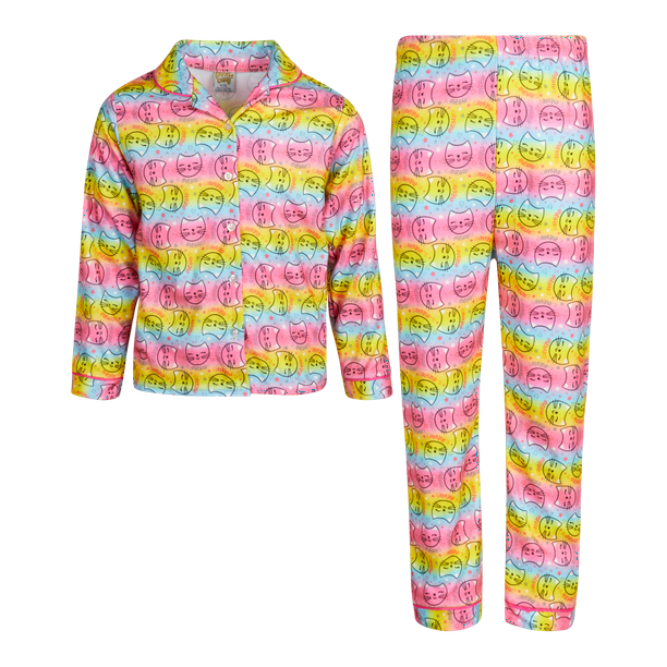 Sweet & Sassy Girl's Flannel Pajamas - 2 Piece Long Sleeve Button Down ...