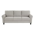 thumbnail image 3 of Modern Transitional Sand Textured Fabric Upholstered Sofa | Solid Wood Frame | Attached Cushions | 80.5" W x 34" D | Ideal for Living Rooms | Vietnam Origin, 3 of 7