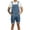Light blue, variant on jsaierl Bib Overall Shorts for Men Casual Fashion Solid Breast Pocket Denim Shorts Straight Type Overalls