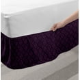 thumbnail image 2 of Vintage Bed Skirt, Vintage Style Repetitive Monochrome Design Ornate Shapes and Drawings, Elastic Bedskirt Dust Ruffle Wrap Around for Bedding Decor, 4 Sizes, Dark Purple and Plum, by Ambesonne, 2 of 2