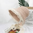thumbnail image 4 of SikaFu Netdodeling Straw Hat Female Xia Lei Lace Is A Beach Hat Small Fresh Seaside Travel Vacation Sunscreen Sunshade Strap, 4 of 5