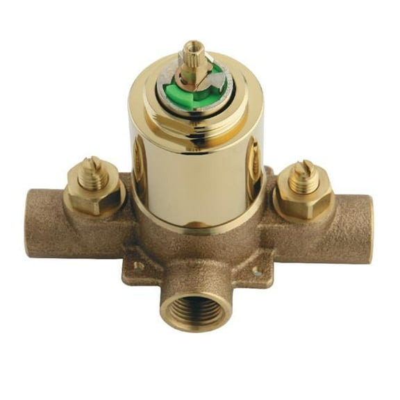 3.19 in. Pressure Balanced Rough-In Tub & Shower Valve with Stops, Polished Brass