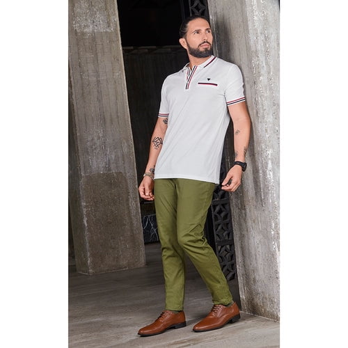 907-34 Playera tipo polo blanco Cklass 907-34