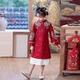 thumbnail image 6 of Ruyang Girls New Year Dress Chinese Traditional Embroidered Floral Cheongsam Youth Cute Elegant Double Layer Soft Qipao Dresses, 6 of 6