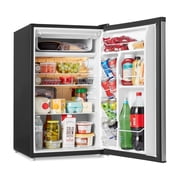 Galanz 4.3 Cu Ft Single Door Mini Fridge Stainless Steel Look - compact, Energy-efficient refrigerator ideal for dorms, offices, and small spaces