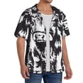 thumbnail image 2 of Balery Floral Cow Silhouette Camisa Casual de Manga Corta con Botones para Hombre, Texturizada, Estilo Cubano, para Playa, Verano-XX-Large, 2 of 5