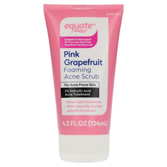 Equate Pink Grapefruit Foaming Acne Scrub, 4.2 fl oz