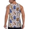thumbnail image 3 of Gaeub Antique Vintage Teapot Coffee Grinder Men's Athletic Tank Top, Workout Sleeveless Shirts, Running Tank Tops for Gym, Running, Training - 4X-Large, 3 of 9