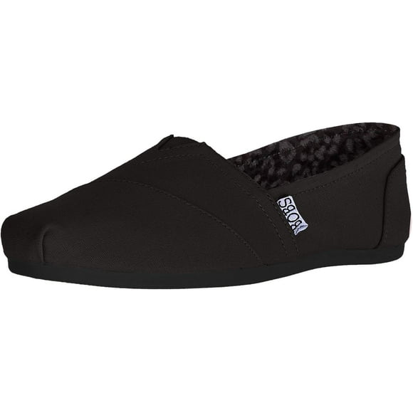 BOBS from Skechers Women's Plush Peace and Love Flat,Black,9 M US