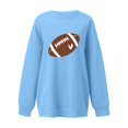 thumbnail image 4 of BOMYJESK Womens Oversized Sweatshirt Sunday Casual Football Sweatshirts Heart Graphic Print Outfits for Women Crew Neck Long Sleeve Fall Pullover Blue L, 4 of 5