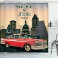 thumbnail image 1 of Ambesonne Austin Shower Curtain, Welcome to Texas Greeting, 69"Wx70"L, Multicolor, 1 of 3