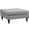 thumbnail image 2 of Modway Empress Large Upholstered Polyester Fabric Ottoman in Light Gray, 2 of 6