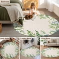 thumbnail image 5 of Eucalyptus Leaves Round Area Rug 4 FT, Non Slip Indoor Outdoor Rug, Rustic Sage Green Botanical Burlap Washable Soft Circular Carpet Non-Shedding Floor Mat for Coffee Table Nursery Foyer Balcony, 5 of 8