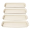thumbnail image 1 of 4Pcs Beige Rectangular Plastic Flower Pot Saucer for Water Collection and Floor Protection, 1 of 9