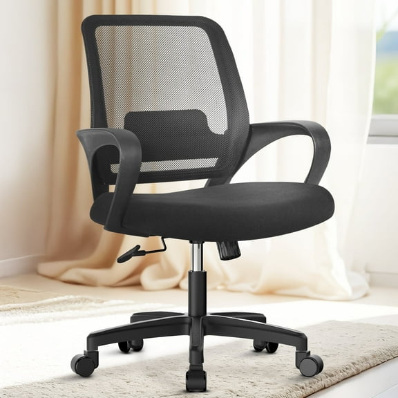 CELTOSS Mesh Mid Back Office Chair Computer Desk Ergonomic and Lumbar Support Desk Chair, Black