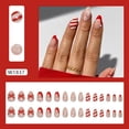 thumbnail image 2 of Uñas postizas adhesivas YIYILEIC navideñas rojas con copo de nieve, forma almendra, 24 piezas, 2 of 9