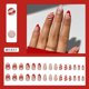 thumbnail image 2 of Uñas postizas adhesivas YIYILEIC navideñas rojas con copo de nieve, forma almendra, 24 piezas, 2 of 9