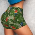 thumbnail image 2 of KLL Parrots And Tropical Leaves Pattern Workout Shorts for Women Scrunch Short Gym Yoga Running Sport Active Exercise Fitness Shorts, 2 of 5