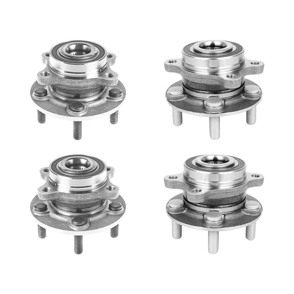 AutoShack Front & Rear Hub Bearing Assemblies for Ford, Fusion 2017-2019, AWD V6 2.7L - With ABS, 5-Lug