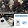 thumbnail image 4 of Vintage Black Floral Blackout Curtains for Bedroom/Living Room, Thermal Insulated Kitchen Curtains, Spring Seasonal Botanical Blooms Grommet Darkening Window Treatment Drapes 52"x84"x2, 4 of 8