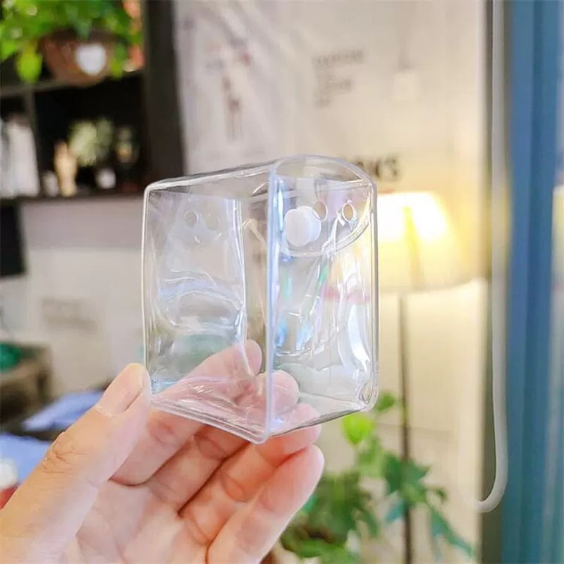 PVC Transparent Bag Keychains Cartoon Doll Blind Box Storage Bag Earphone Coin Purses Pouch Bag Pendant for Women Kids Gift