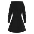 thumbnail image 4 of IROINNID Women's Mid-Long Hoodie Overcoat Coat Solid Color Long Sleeve Warm Coat Jacket Winter Zipper Outerwear, Black, 4 of 5