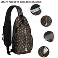 thumbnail image 2 of Sling Backpack,Jack Lantern Faces Halloween Pattern Crossbody Bag with Water Bottle Holder,Waterproof Sling Bag for Men/Women with Chest Phone Holder for Hiking,Travel, 2 of 6