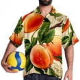 thumbnail image 4 of Peach Men's Short Sleeve Button Down Hawaiian Shirts for Summer Beach Casual Printed Style, 4 of 6