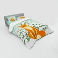 thumbnail image 3 of Ambesonne Fox Bedding Set 3 Pcs, Red Fox Winter Forest Xmas, Twin, Almond Green Orange, 3 of 3