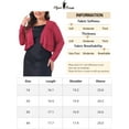 thumbnail image 5 of DARING DIVA Plus Size Long Sleeve Cropped Cardigans Shrugs Bolero 2X Burgundy, 5 of 6