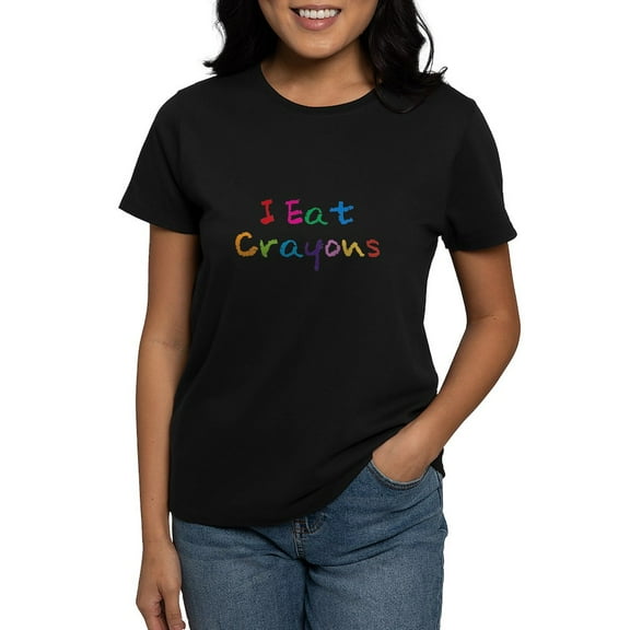 CafePress - I Eat Crayons Women's Dark T Shirt - Women's Traditional Fit Dark T-Shirt