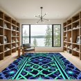 thumbnail image 2 of ODIKA 6' x 9' Machine Washable Non-Slip Area Rug, geometric geometric High Traffic Rug, Blue, 1131625, 2 of 7
