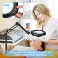 thumbnail image 3 of Magnifying Glass with Light and stand, Real Glass Lens, 5 Color Modes Stepless Dimmable Arm Swing LED Floor Lamp, 3-in-1 Large Lighted Magnifier for Reading Painting Craft Close Work, 3 of 7