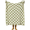 thumbnail image 7 of ZXNYH Throw Blankets Checkerboard Queen/King Size Big Chessboard Checkered Warmer Comfort Plush Reversible Microfiber Cozy Decor for Home Bed Couch(Burnt Orange, 80''x90''), 7 of 7