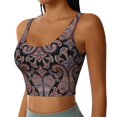 thumbnail image 2 of Sports Bras For Women - Paisley Pattern No.90118 Seamless Yoga Bra Workout Crop Top With Removable Pads, 2 of 8