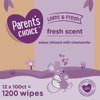 Parent's Choice Fresh Scent Baby Wipes, 12 Packs of 100 (1200 Count)