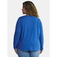thumbnail image 3 of Terra & Sky Women's Plus Size V-Neck Tee with Long Sleeves, Sizes 0X-5X, 3 of 5