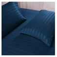 thumbnail image 4 of Drevy Queen Stripe Sheet Set - Luxury Hotel 1800 Thread Count Bedding Sheets & Pillowcases - Ultra Soft Breathable & Cooling Bed Sheets - Wrinkle Resistant - 6 Piece Set - Queen, Navy Blue, 4 of 7