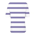 thumbnail image 5 of Floral 3/4 Sleeve Crewneck Tee, Women's Floral Print T Shirt Half Sleeved Round Neck Shirt 3/4 Sleeved T Shirt Loose Large Size T Shirt Purple, 3Xl, 5 of 5