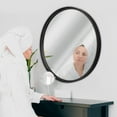 thumbnail image 5 of BizChair Black Round Wall Mirror - 27.5 Inch Large Round Mirror, Rustic Accent Mirror for Bathroom, Entry, Dining Room, & Living Room. Metal Wall Mirror, 5 of 11
